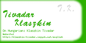 tivadar klaszkin business card